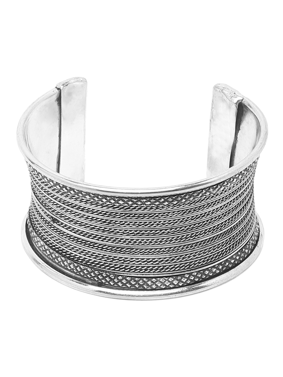 YouBella Jewellery Celebrity Inspired Silver Plated Cuff Bracelet for Girls and Women